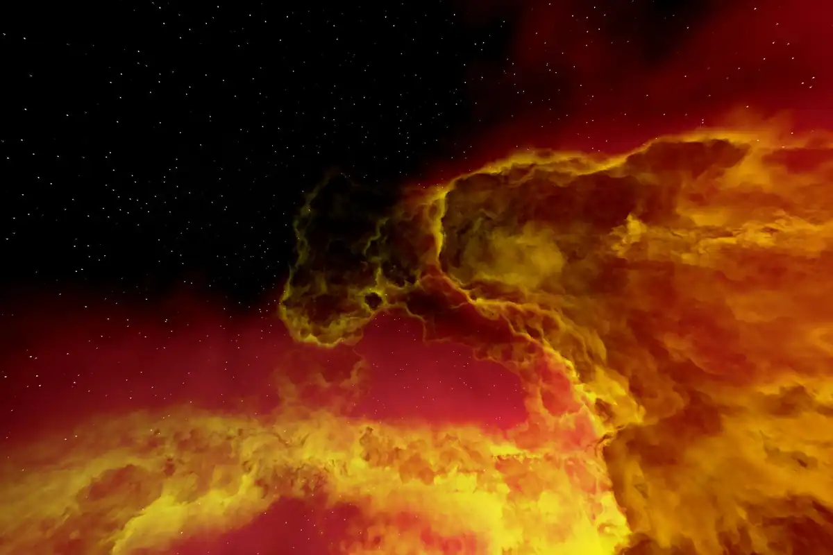 Nebuloasă colorată pe un fundal de stele